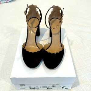 Chloe block heel Mary Jane’s, charcoal black, size 37